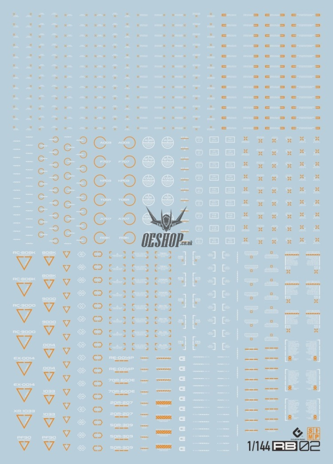 Evo Rb01 Rb02 Nc06 1/144 General Uv Fluorescent Evolution Studio Decals