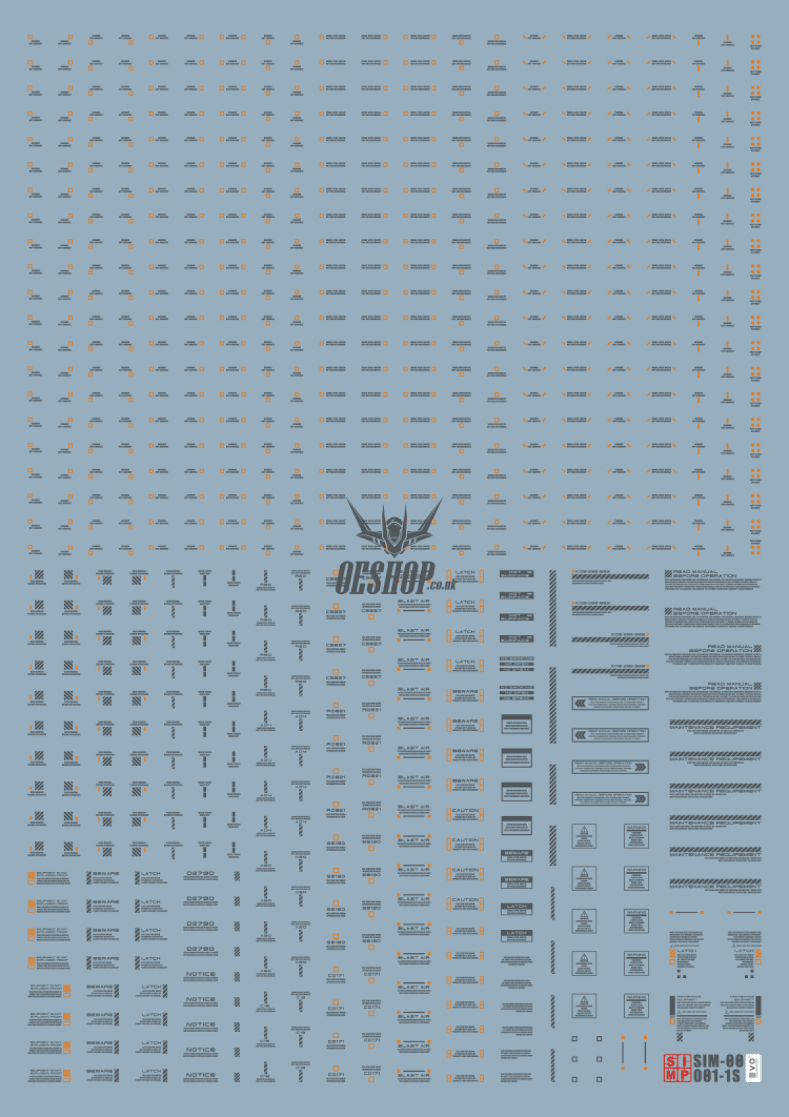 Evo Rb01 Rb02 Nc06 1/144 General Uv Fluorescent Evolution Studio Decals Rb01-1S Orange-Darkgray