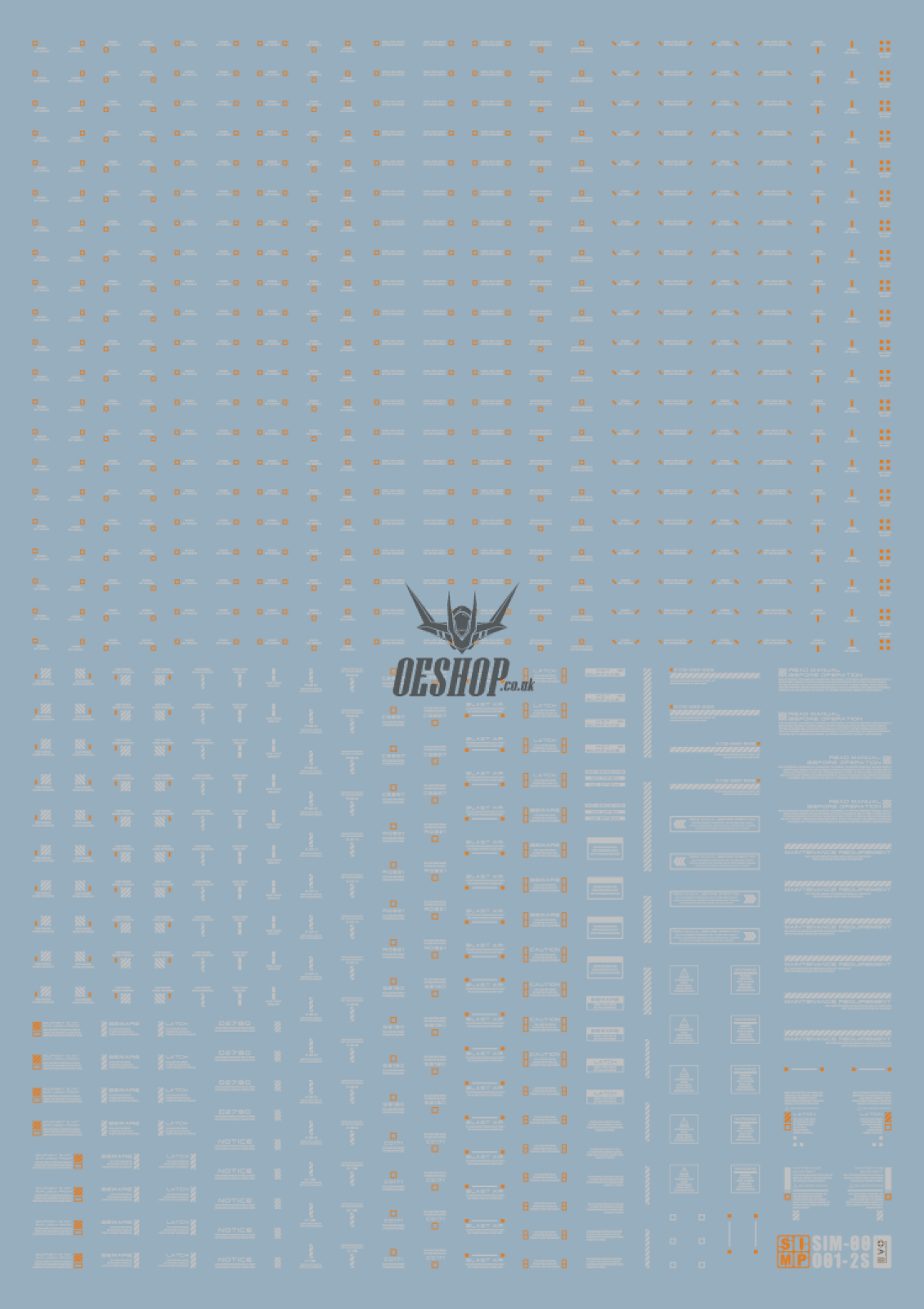 Evo Rb01 Rb02 Nc06 1/144 General Uv Fluorescent Evolution Studio Decals Rb01-2S Orange-White