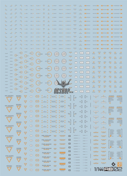 Evo Rb01 Rb02 Nc06 1/144 General Uv Fluorescent Evolution Studio Decals Rb02-4S Orange-Darkgray