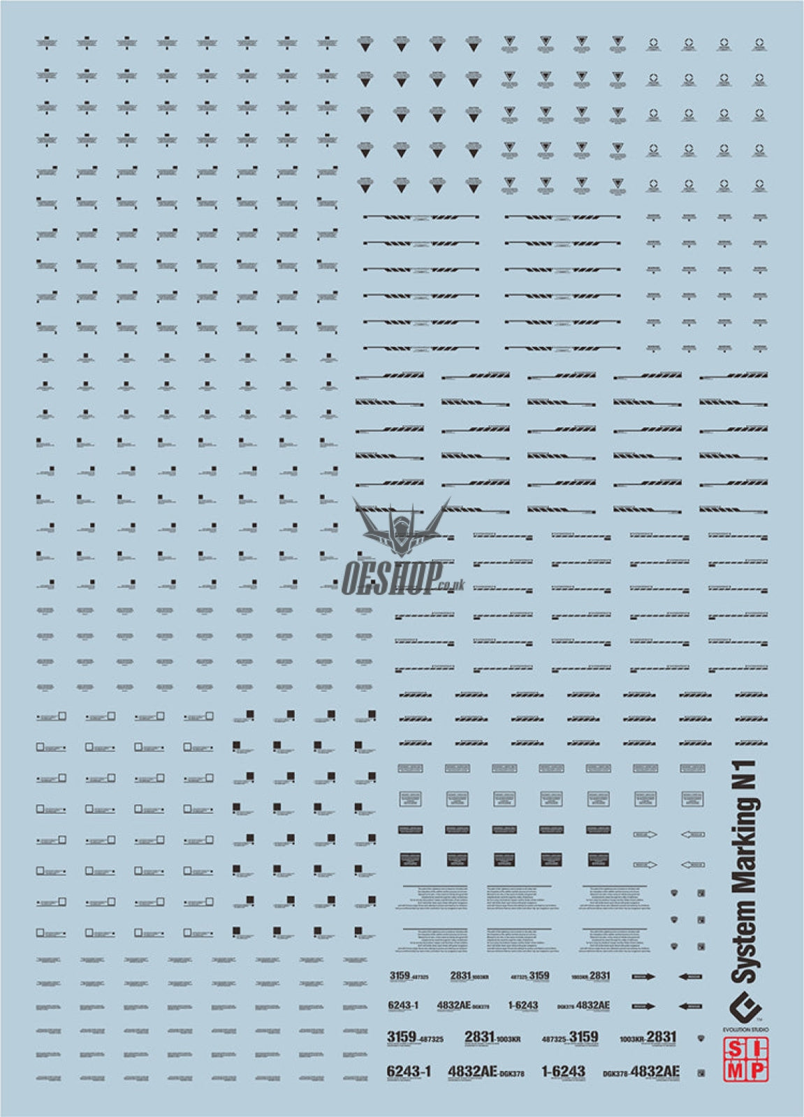 Evo - Sp-Smn1 System Marking Evolution Studio Decals Sp-N1B Smn1 Black (Highest Clear Decal Ever)