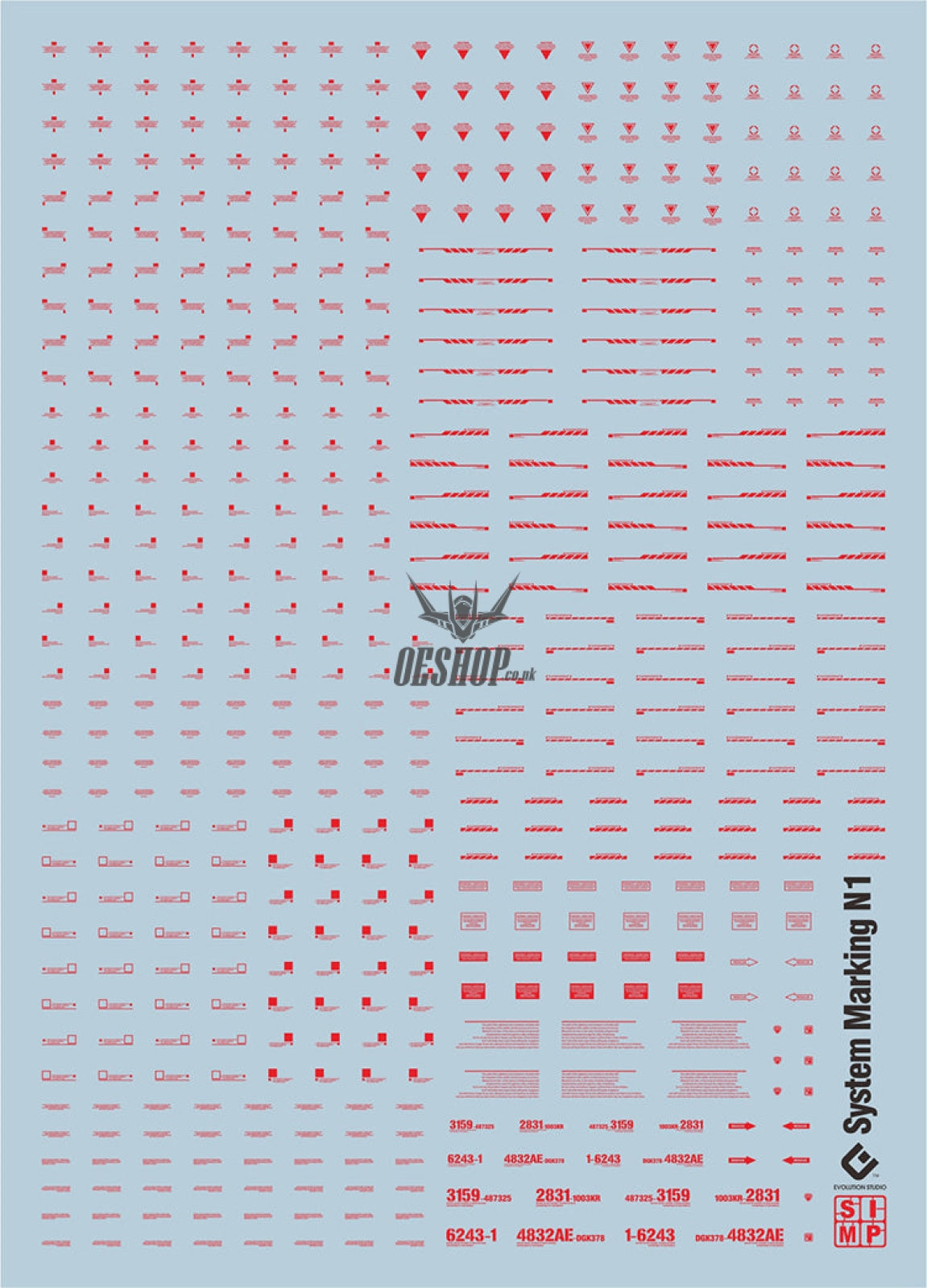 Evo - Sp-Smn1 System Marking Evolution Studio Decals Sp-N1R Smn1 Red (Highest Clear Decal Ever)