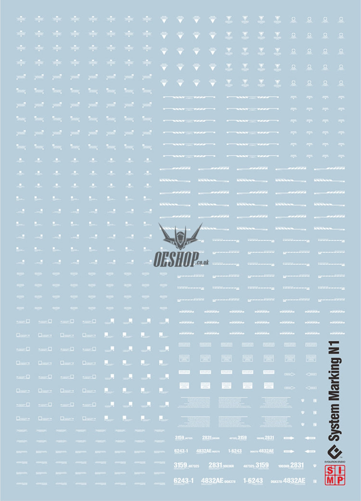 Evo - Sp-Smn1 System Marking Evolution Studio Decals Sp-N1W Smn1 White (Uv)