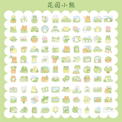Yzyuezhen Cute Bear & Bunny Stickers (200 pieces)