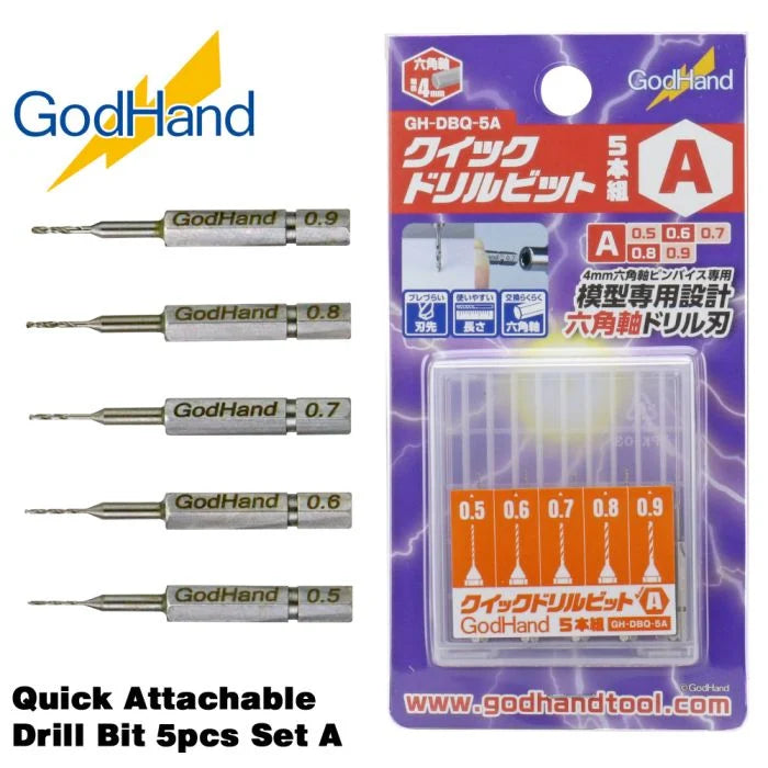 GodHand Quick Attachable Drill Bit 5pcs Set A GH-DBQ-5A