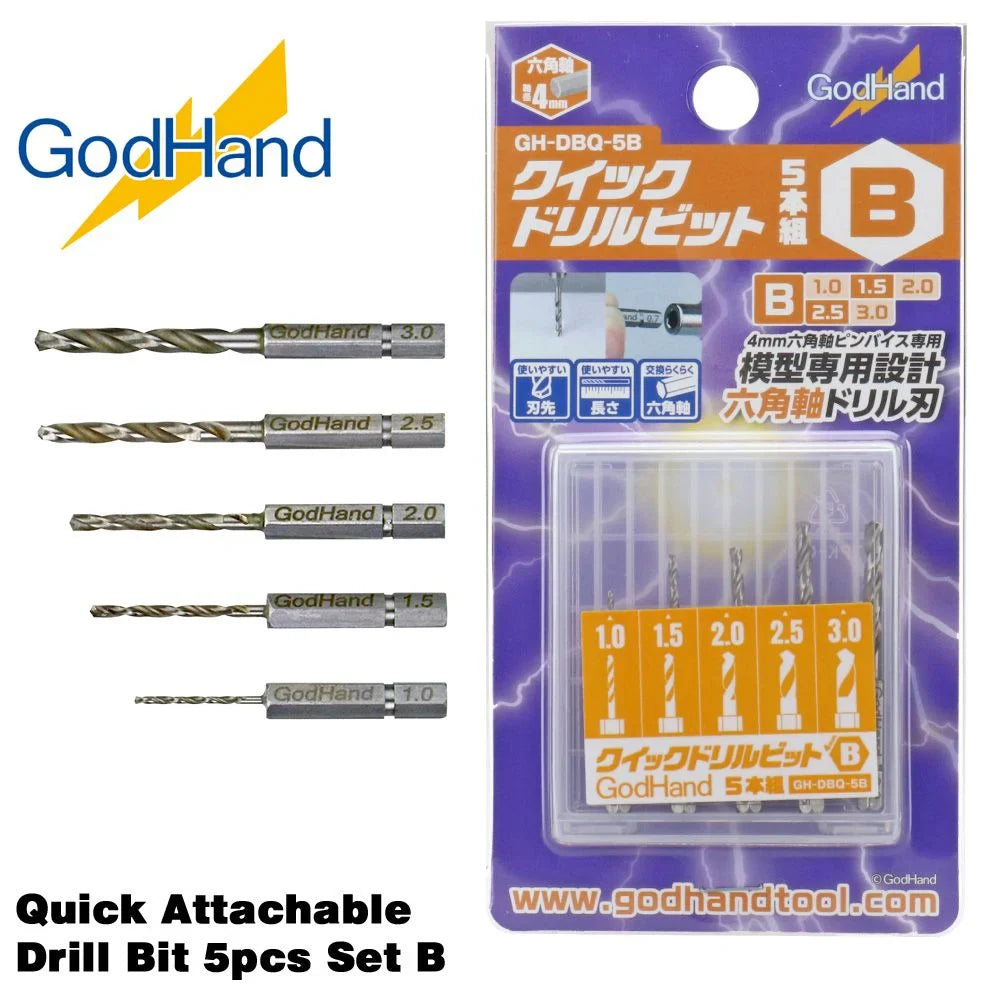GodHand Quick Attachable Drill Bit 5pcs Set B GH-DBQ-5B