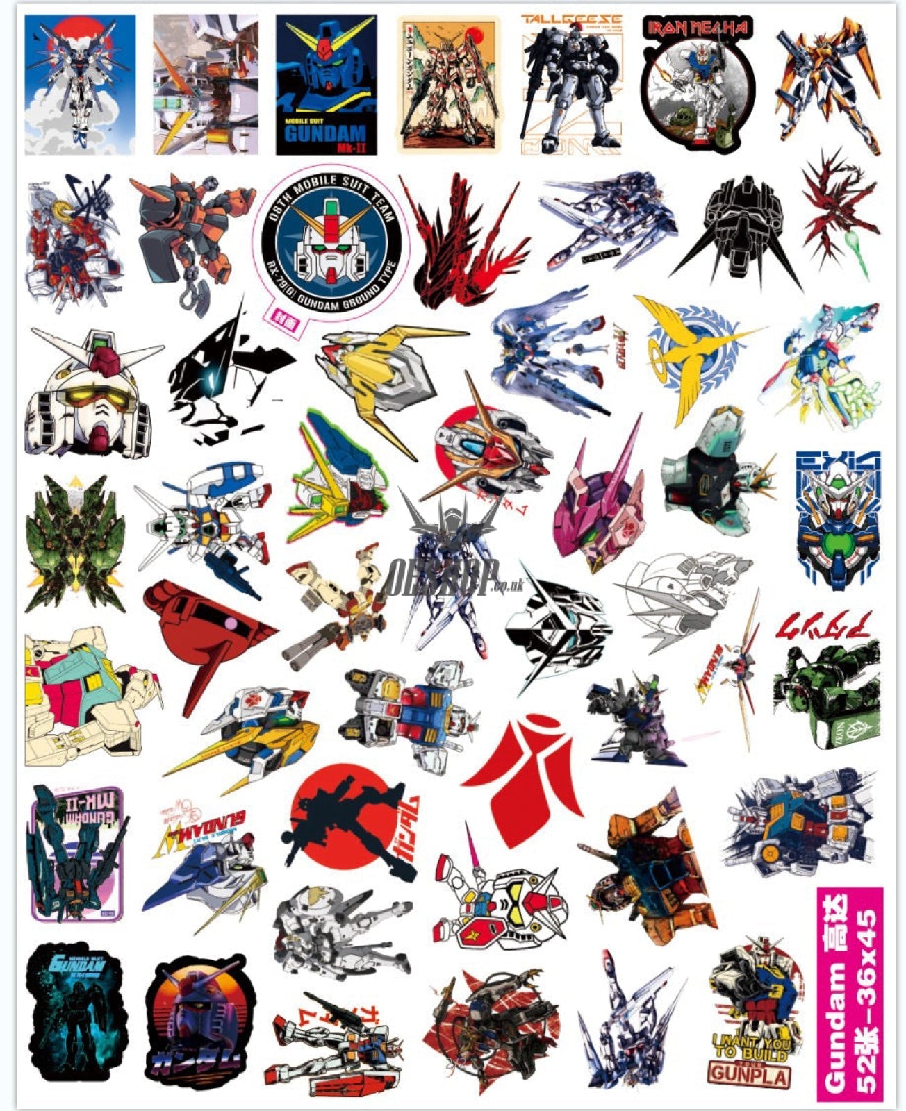 Gundam Pvc Waterproof Sticker B