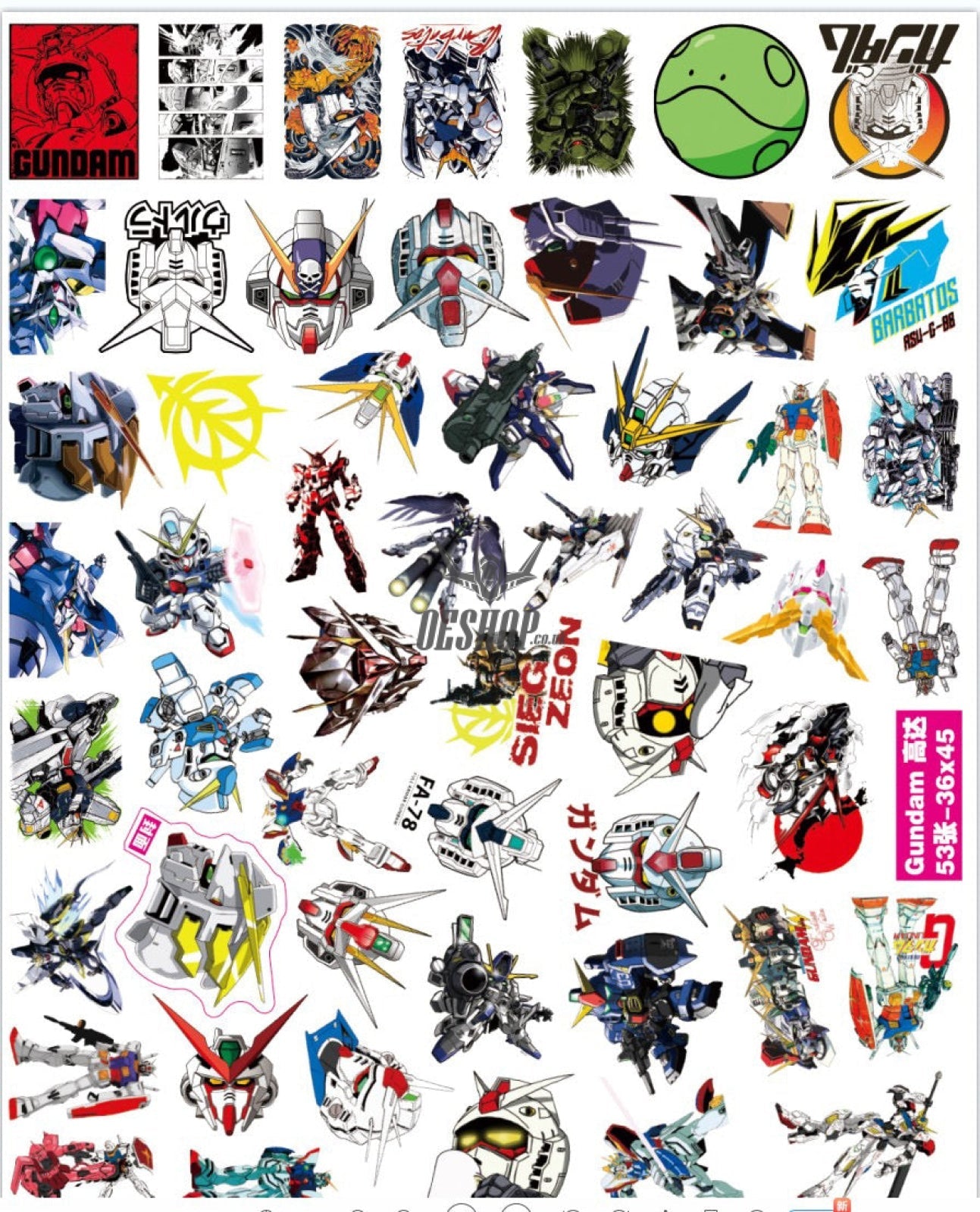 Gundam Pvc Waterproof Sticker D