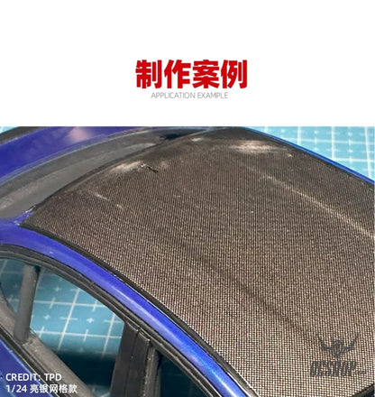 HobbyMio Carbon Fiber Decal Sheet (PWC Mesh / Civilian Pattern) – 1/24 & 1/12 - Decals
