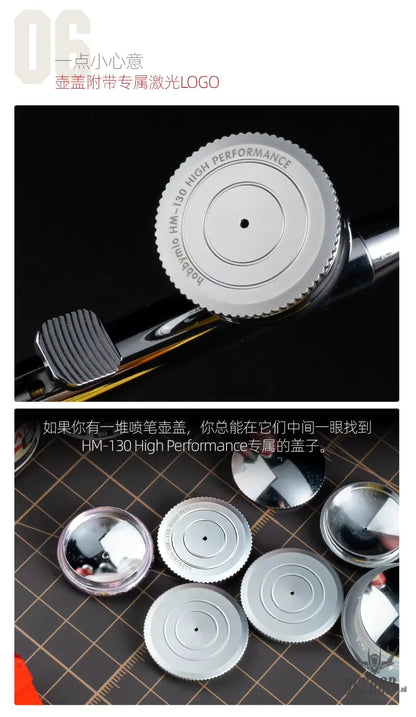 HobbyMio HM-130HP High Performance Airbrush with 0.3MM Quick Disassembly Nozzle - Airbrushes