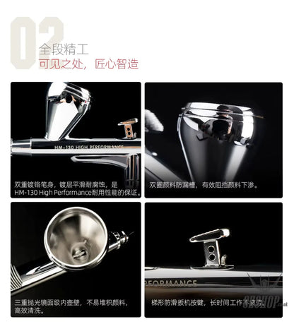 HobbyMio HM-130HP High Performance Airbrush with 0.3MM Quick Disassembly Nozzle - Airbrushes