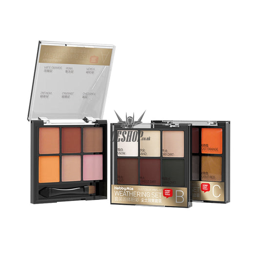 Hobbymio Hws-01/02/03 Weathering Powder Set 6 Colors In 1 Case For Scale Model Weathering Set