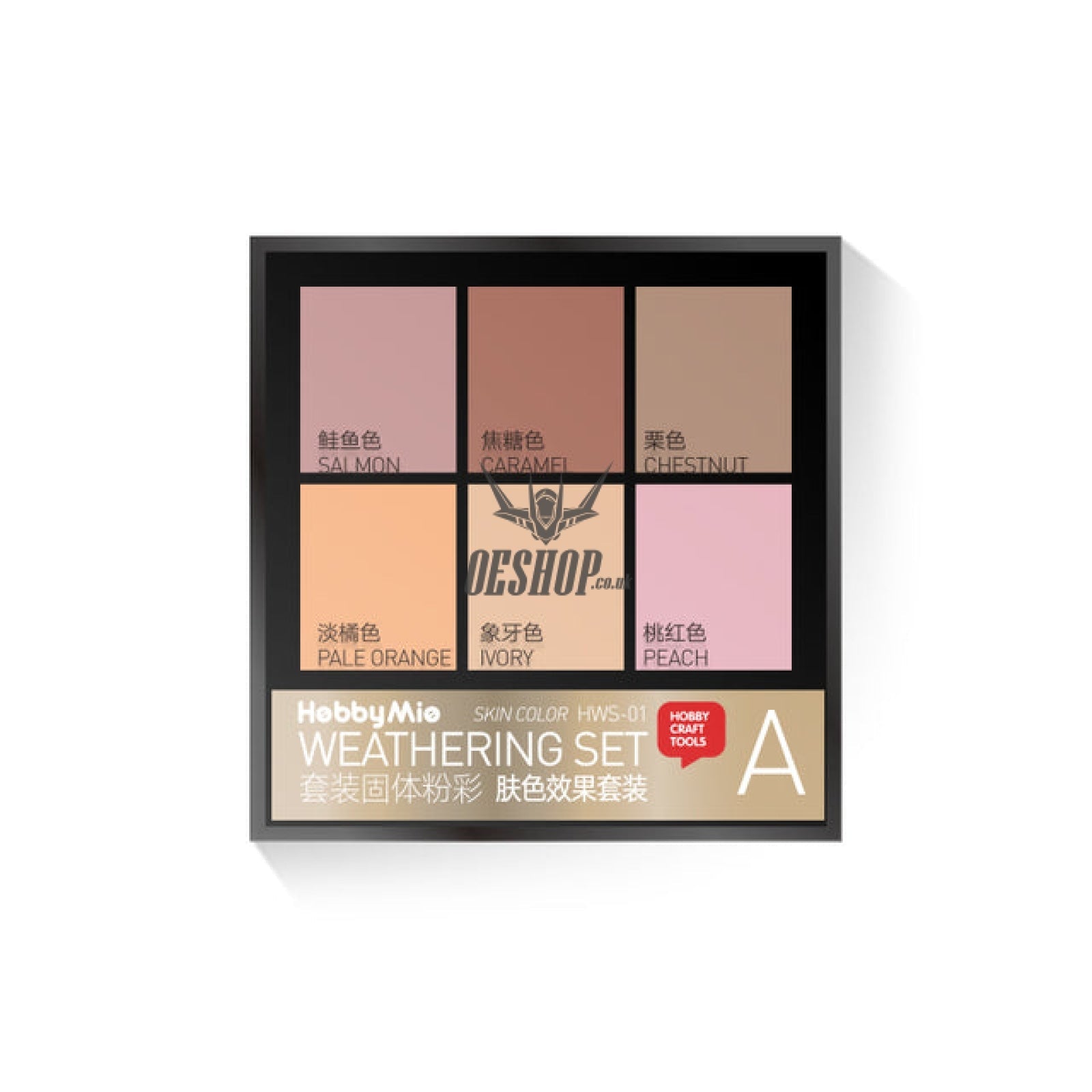 Hobbymio Hws-01/02/03 Weathering Powder Set 6 Colors In 1 Case For Scale Model Set A Skin Color