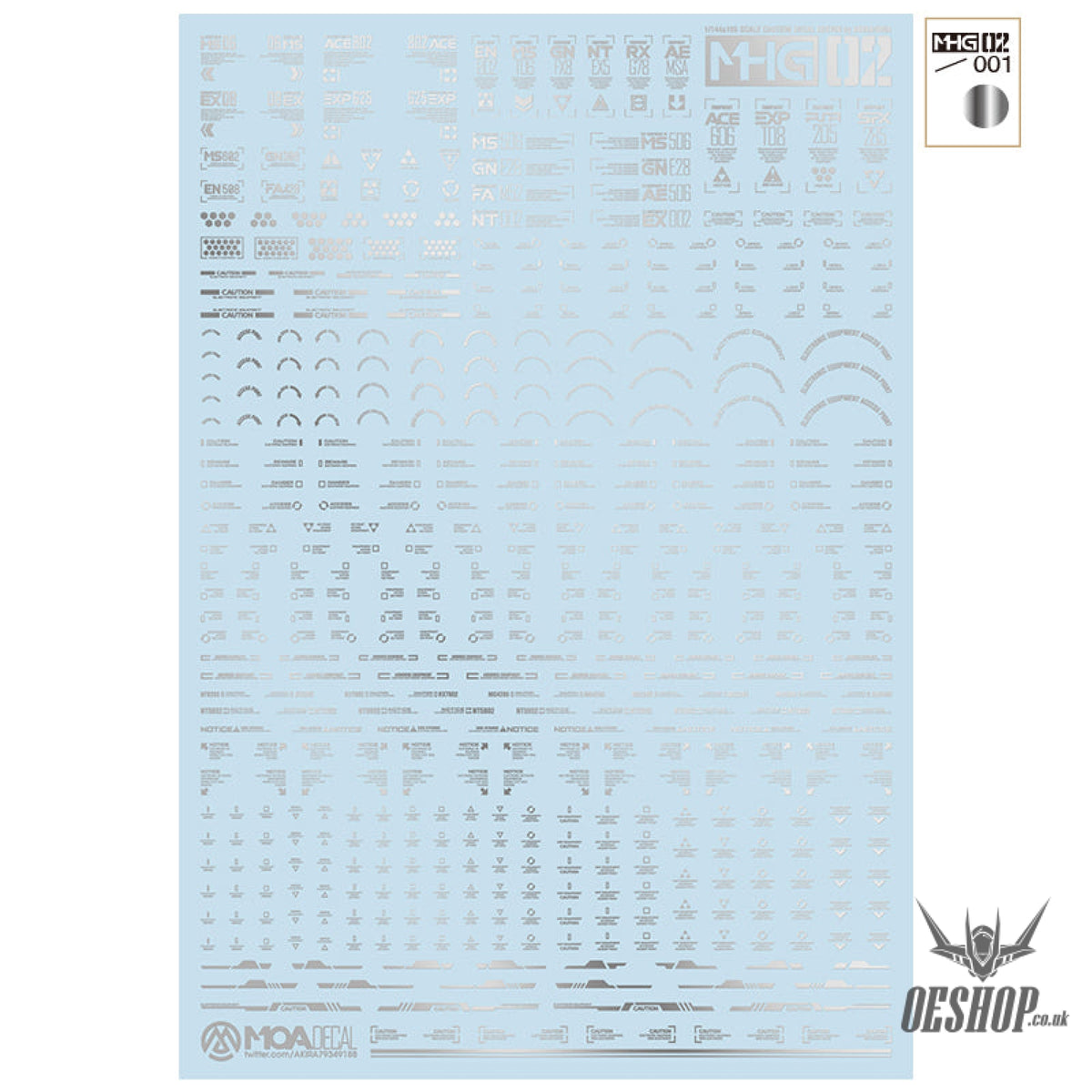 HobbyMio MHG02 Model Decals 1/144 Universal Warning Label With UV Options MHG02-001 Decals