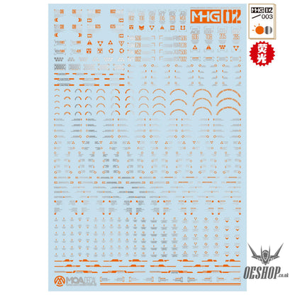 HobbyMio MHG02 Model Decals 1/144 Universal Warning Label With UV Options MHG02-003 (UV) Decals
