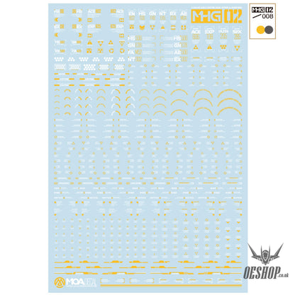 HobbyMio MHG02 Model Decals 1/144 Universal Warning Label With UV Options MHG02-008 Decals