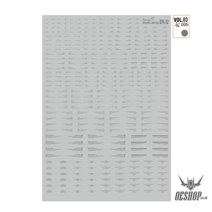 HobbyMio VOL.03 Model Decals Horizontal Text Universal For Sci-fi Mechas With UV Options VOL.03/005 Decals