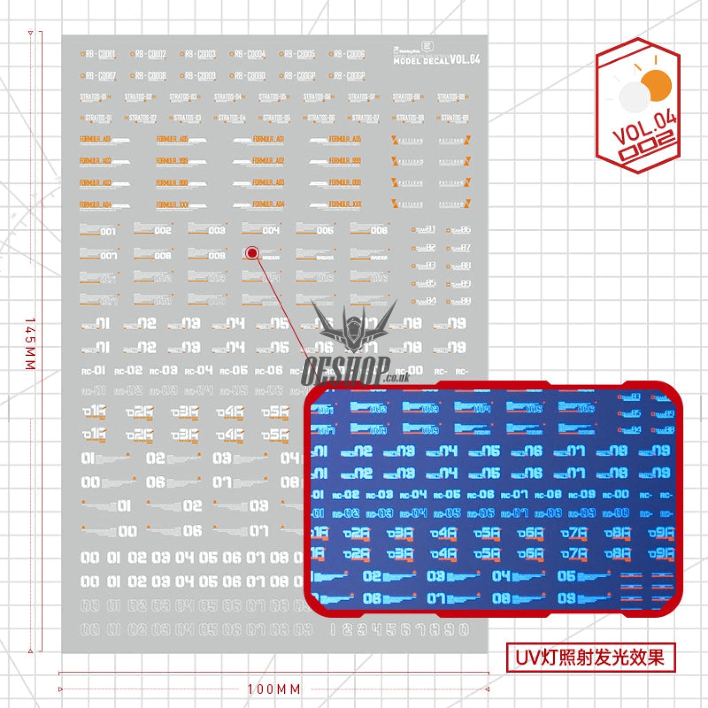 Hobbymio Vol.04 Model Decals General Signs Warning With Uv Options Vol.04/002 (Uv)