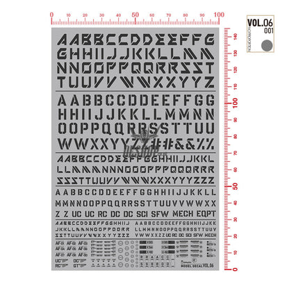 Hobbymio Vol.06 Model Decals English Characters With Uv Options Vol.06/001