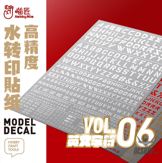 Hobbymio Vol.06 Model Decals English Characters With Uv Options