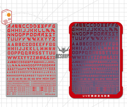 Hobbymio Vol.06 Model Decals English Characters With Uv Options