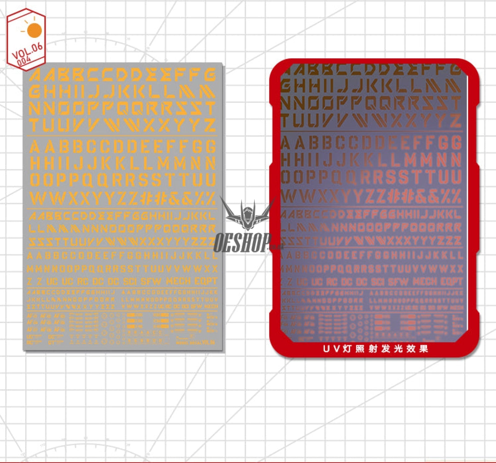 Hobbymio Vol.06 Model Decals English Characters With Uv Options