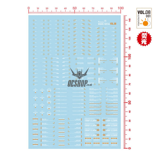 Hobbymio Vol.08 Model Decals General Warning Symbols With Uv Options Vol.08/0011100(Uv)