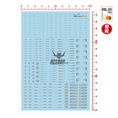 Hobbymio Vol.08 Model Decals General Warning Symbols With Uv Options Vol.08/0061144(Uv)