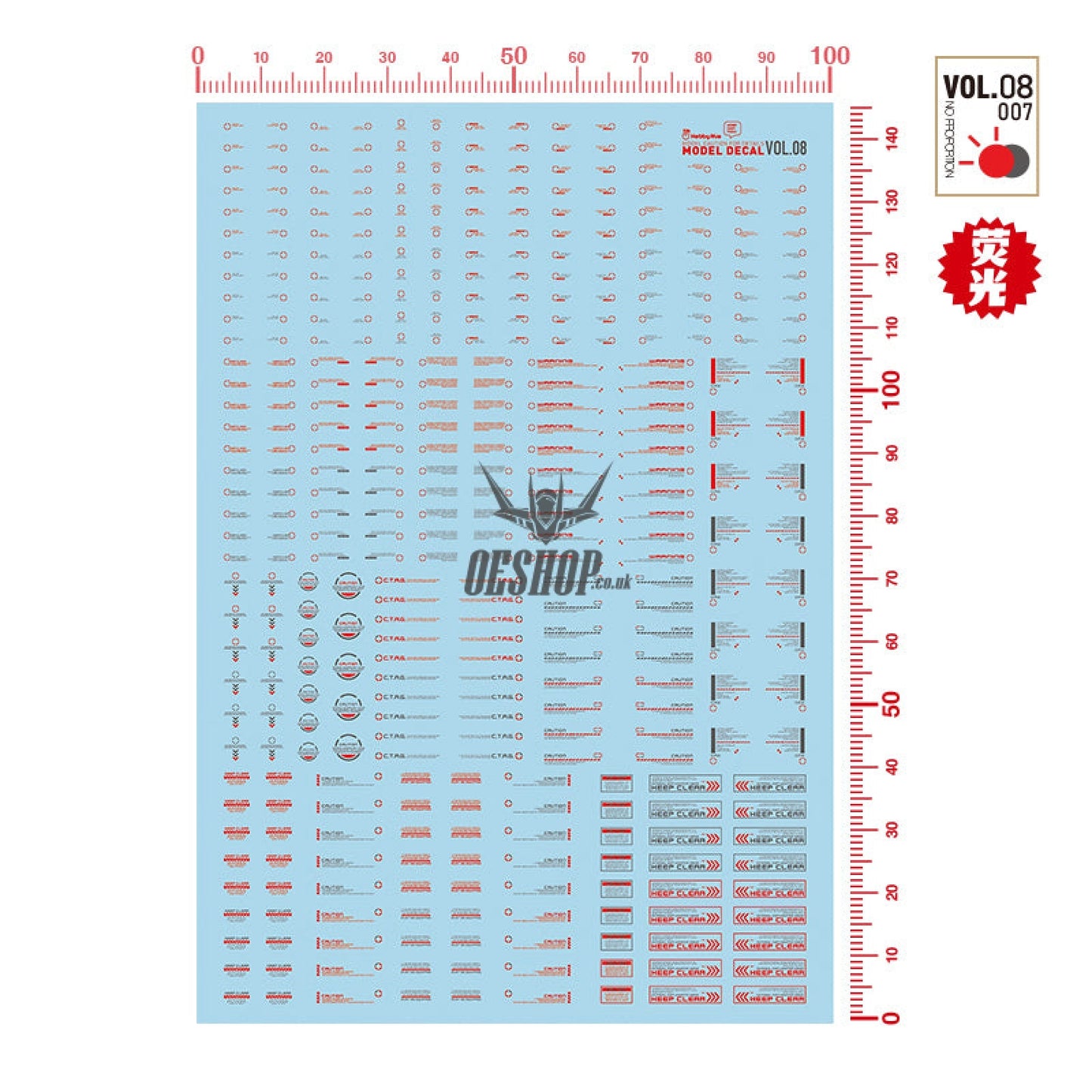 Hobbymio Vol.08 Model Decals General Warning Symbols With Uv Options Vol.08/0071144(Uv)