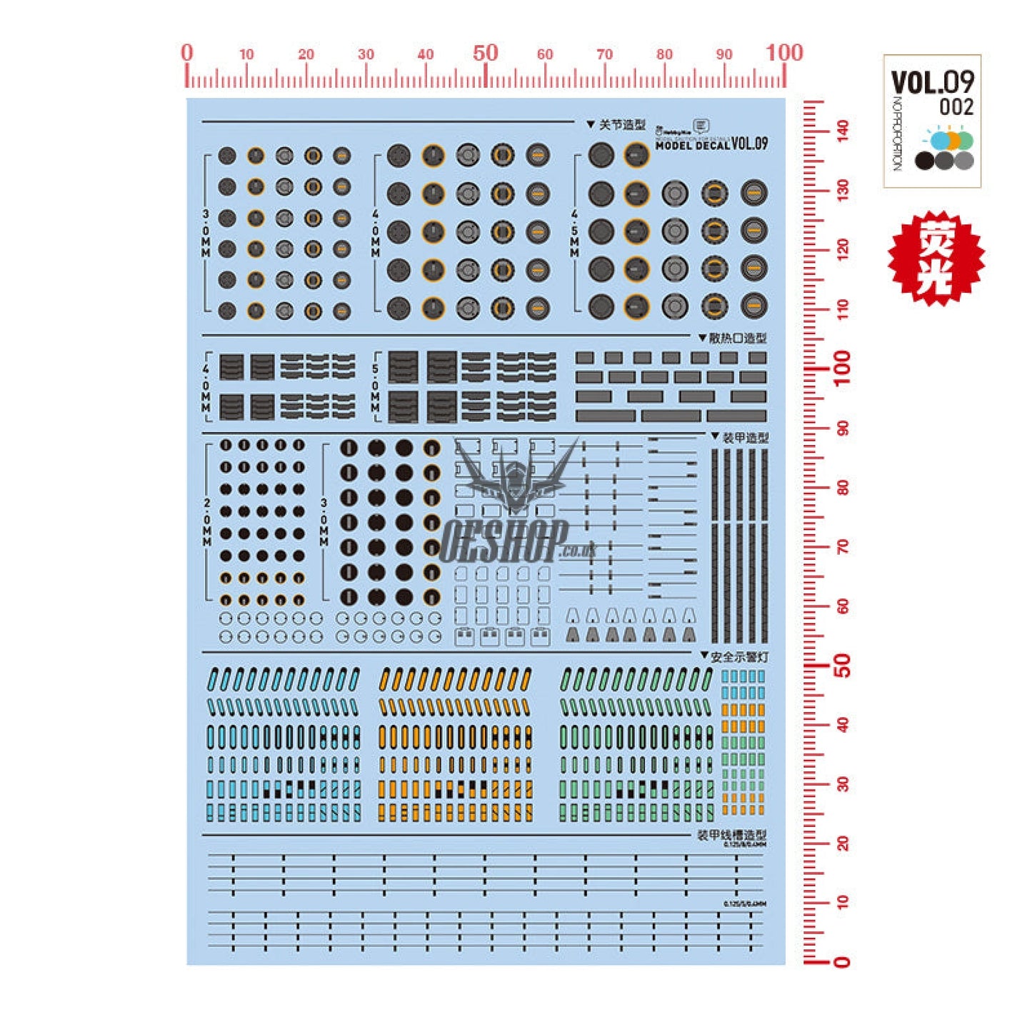 Hobbymio Vol.09 Model Decals Panel Lining Effect With Uv Options Vol.09/002 (Uv)