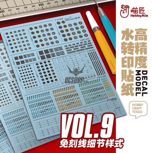 Hobbymio Vol.09 Model Decals Panel Lining Effect With Uv Options
