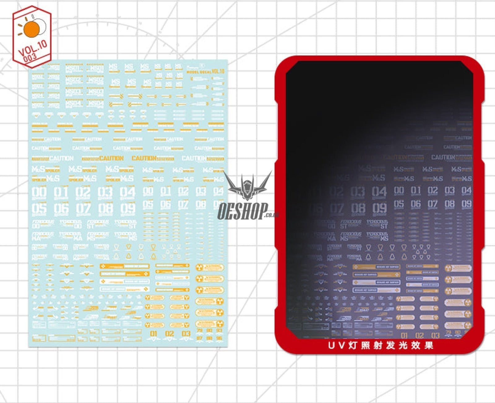 Hobbymio Vol.10 Model Decals Universal For Scale 1/100 & 1/144 Gundam With Uv Options