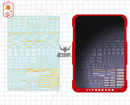 Hobbymio Vol.10 Model Decals Universal For Scale 1/100 & 1/144 Gundam With Uv Options