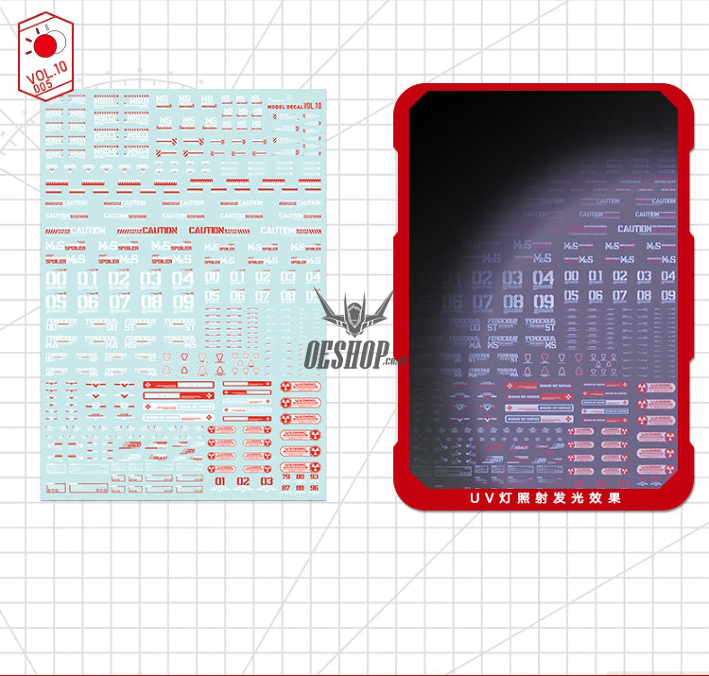 Hobbymio Vol.10 Model Decals Universal For Scale 1/100 & 1/144 Gundam With Uv Options