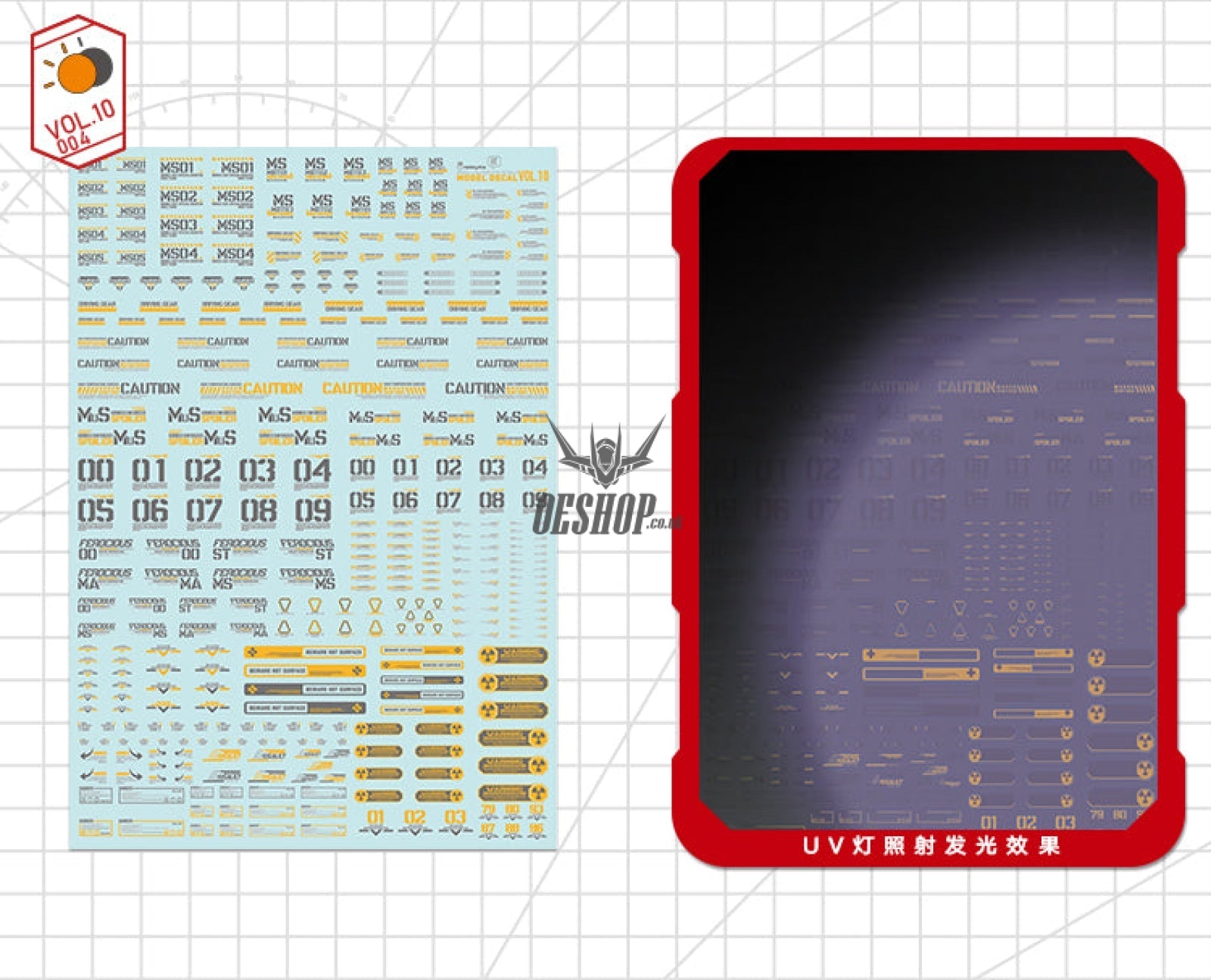 Hobbymio Vol.10 Model Decals Universal For Scale 1/100 & 1/144 Gundam With Uv Options