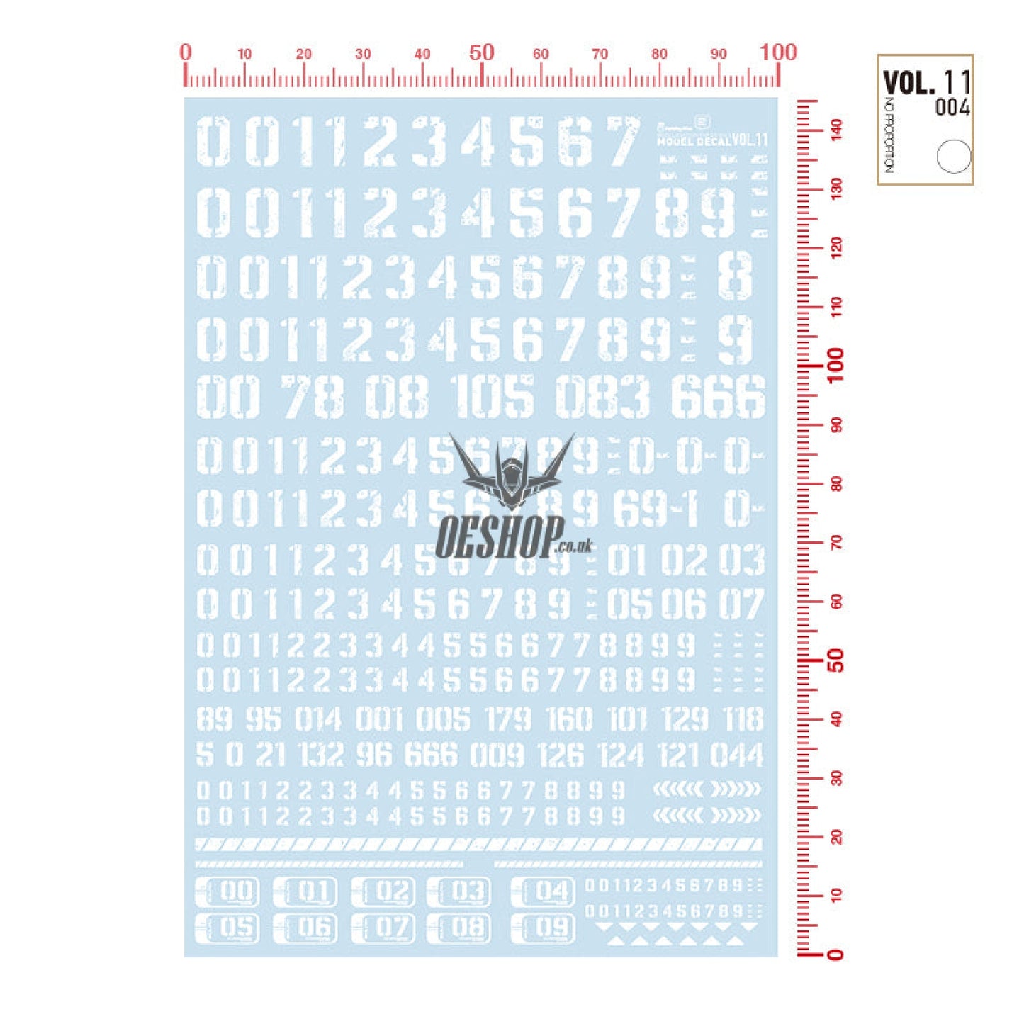 Hobbymio Vol.11 Model Decals Battle Damaged Old Style With Uv Options Vol.11/004