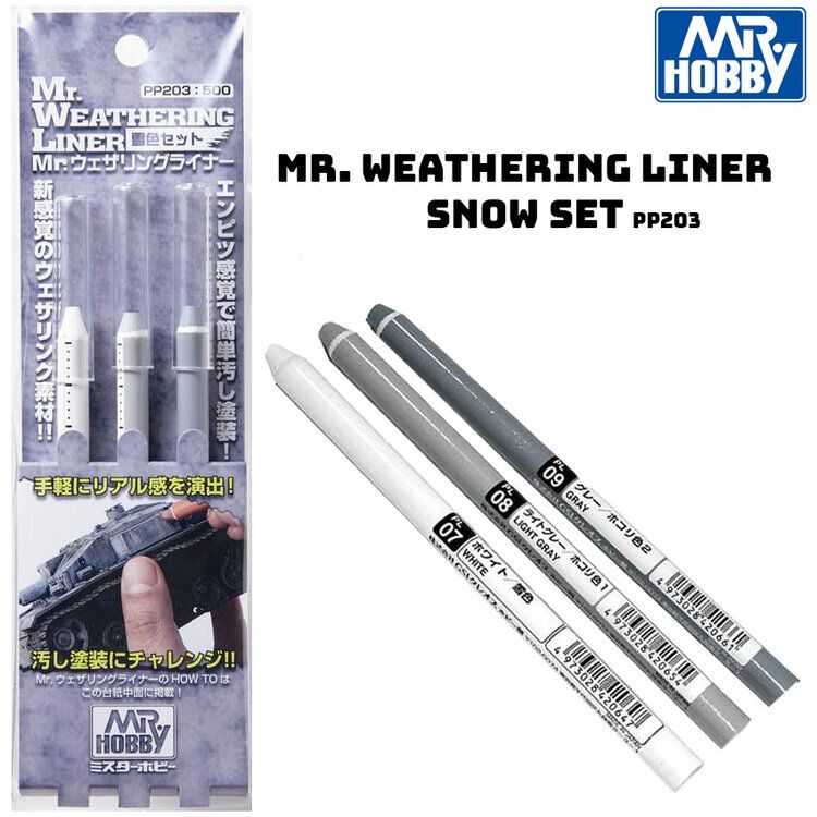 GSI Creos Mr Hobby PP-203 Weathering Liner Snow Colour Set