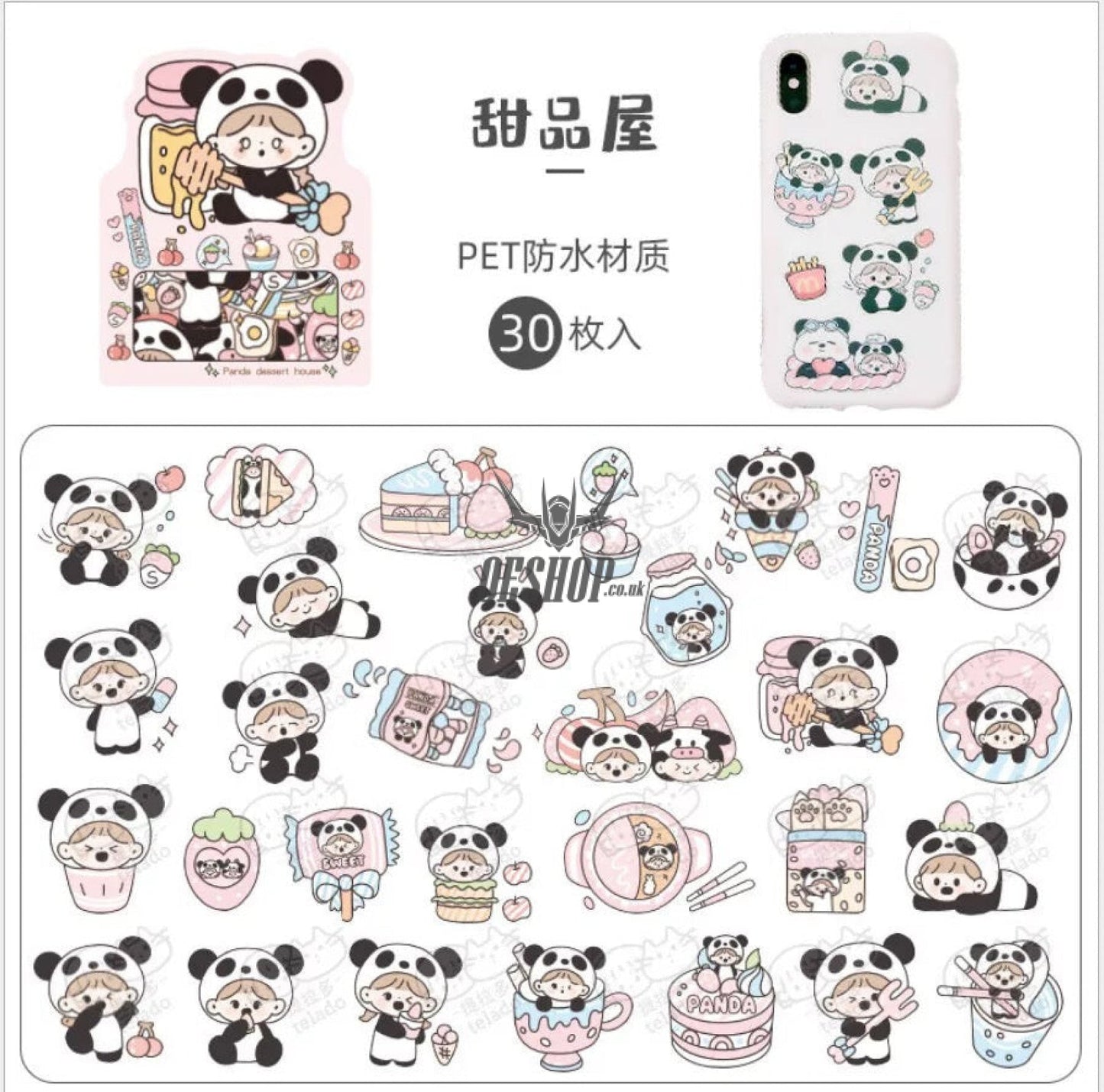 Telado Panda-farm Dairy-farm Stickers Panda-farm Dessert House (30 pieces) Sticker